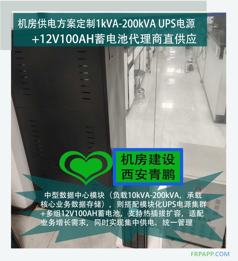 17西安機房供電方案定制1kVA-200kVA UPS電源+12V100AH蓄電池代理商直供應4
